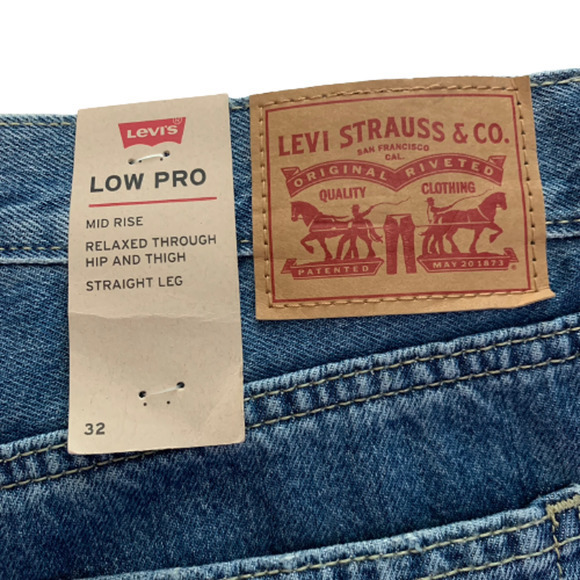 LEVI'S Distressed Denim Low Pro Straight Jeans - NWT - Picture 10 of 16